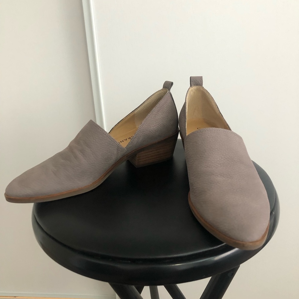 Lucky Brand Grey Leather Slip-Ons
